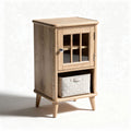 Wooden Side Table with Storage Compartment – Suitable for Living Room Use – Made of Natural Wood – 40 x 30 x 60cm
