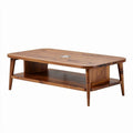 Wooden Coffee Table with Open Storage Shelf – 120 x 60 x 45cm