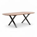 Oval Dining Table for Home and Office Use, Made of Wood and Metal, 180 x 90 x 75cm
