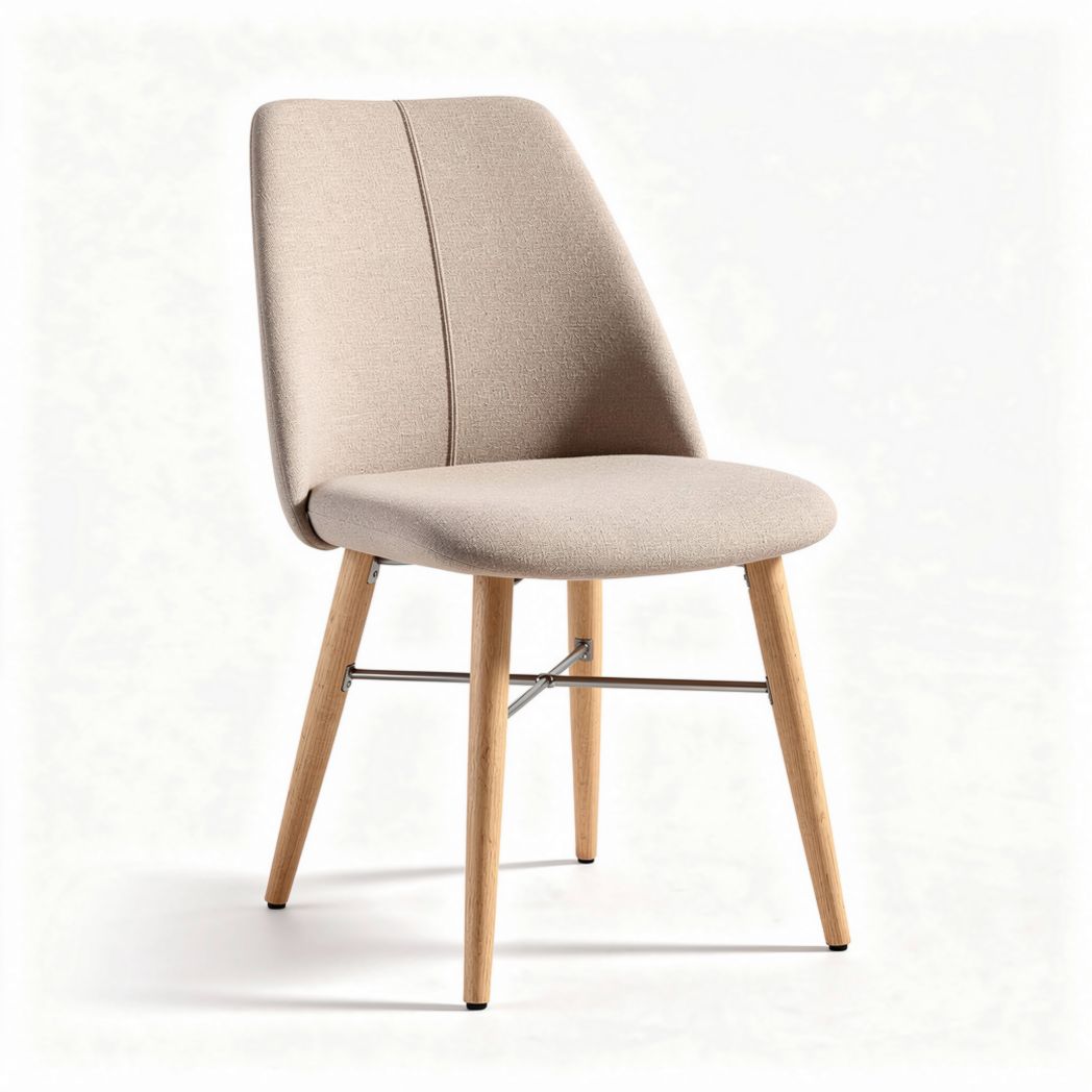 Fabric Upholstered Dining Chair for Indoor Use with Wooden Legs 40 x 45 x 85cm