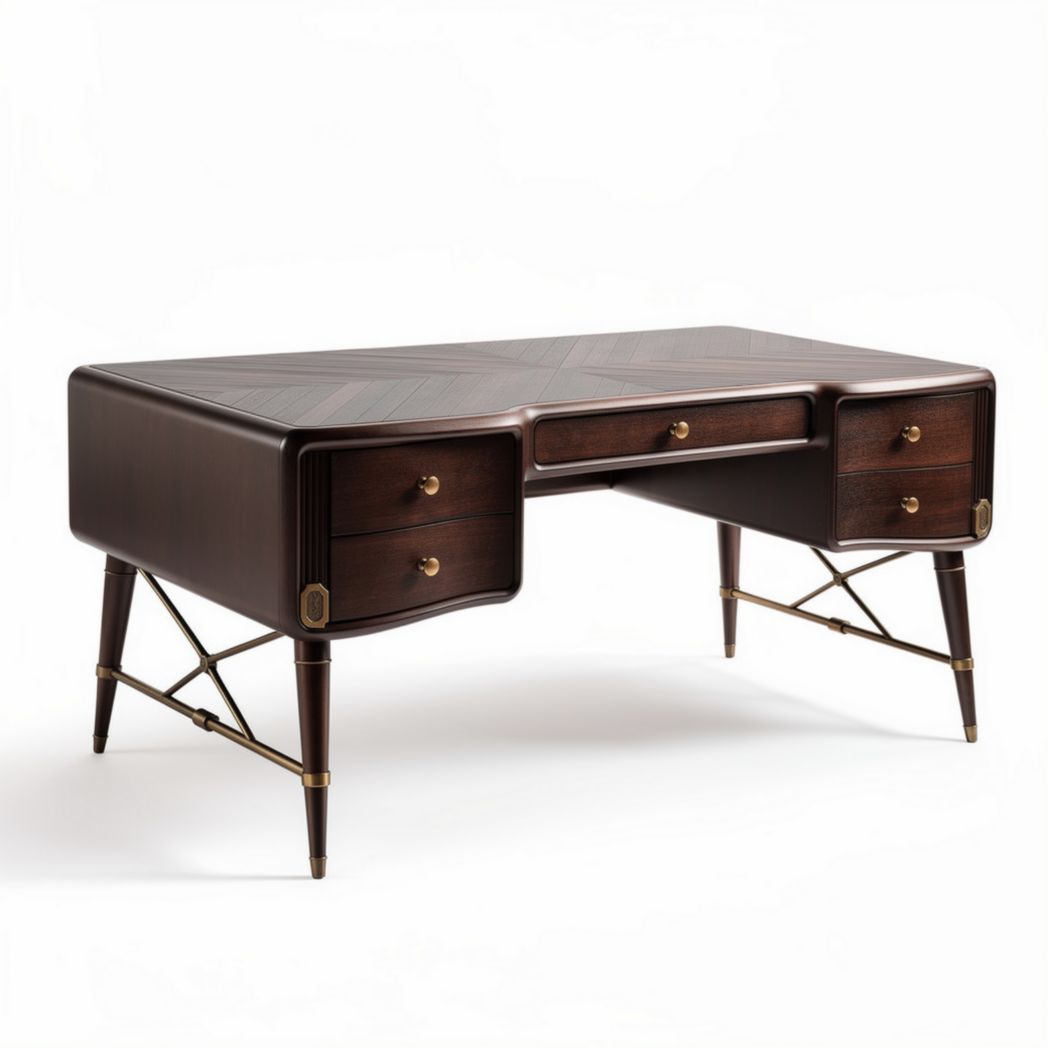 Wooden Desk with Storage Drawers for Office Use Crafted from High-Quality Wood 150 x 75 x 75cm