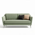 Fabric Sofa with Channel Tufting Design – Living Room Seating – Upholstered in Durable Fabric – 180 x 80 x 75cm