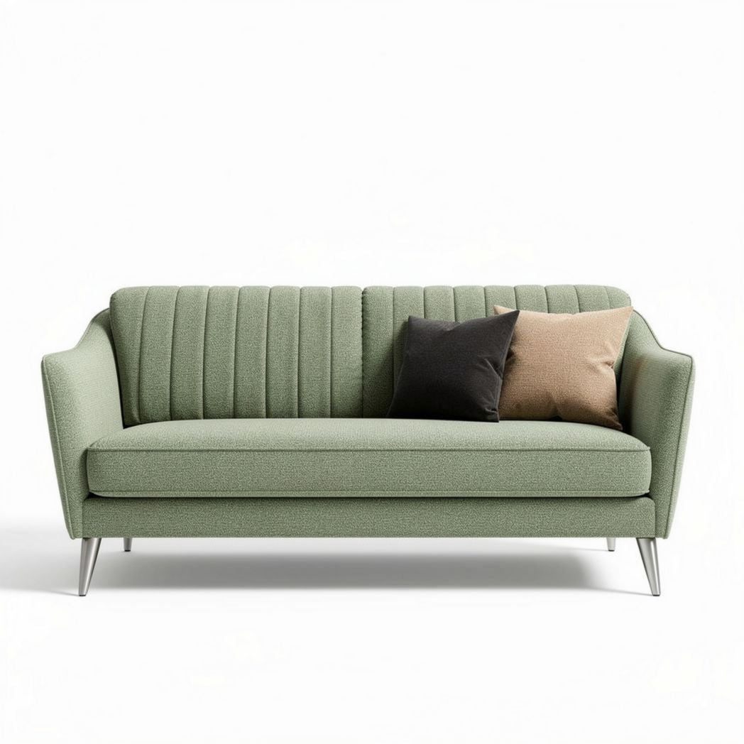 Fabric Sofa with Channel Tufting Design – Living Room Seating – Upholstered in Durable Fabric – 180 x 80 x 75cm